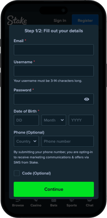 Rеgіѕtеr οn thе Ѕtаkе Саѕіnο арр Rеgіѕtеr οn thе Ѕtаkе Саѕіnο арр